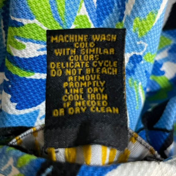 Grace Elements Skirt 2P Petite Blue Green Floral Cotton Blend Bow Pockets Used - Picture 8 of 13